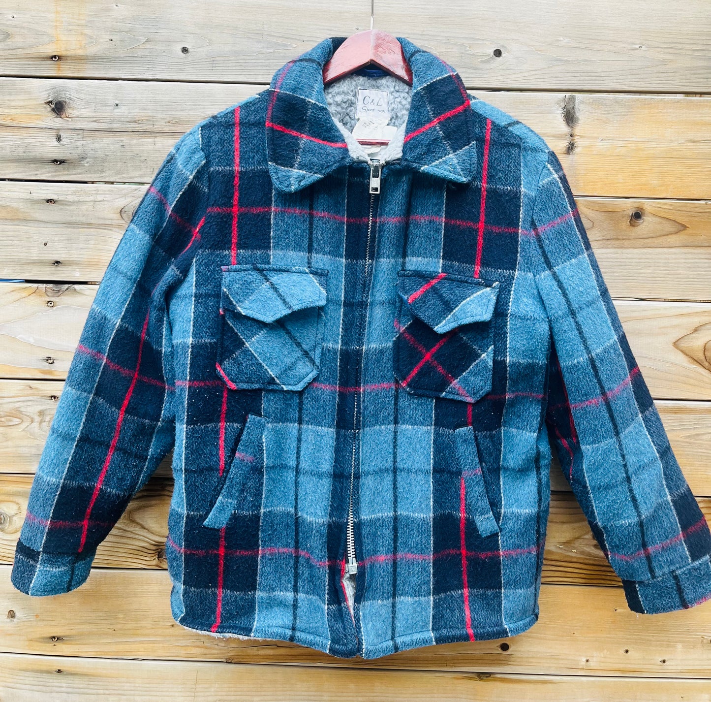 FLANNEL JACKET MENS LARGE SHERPA COAT