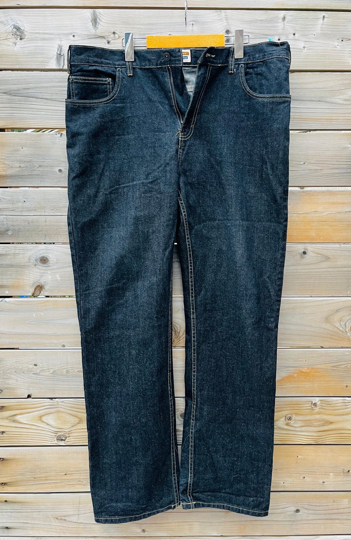 VINTAGE DENVER STRAIGHT LEG W38 X L32 BLACK DENIM