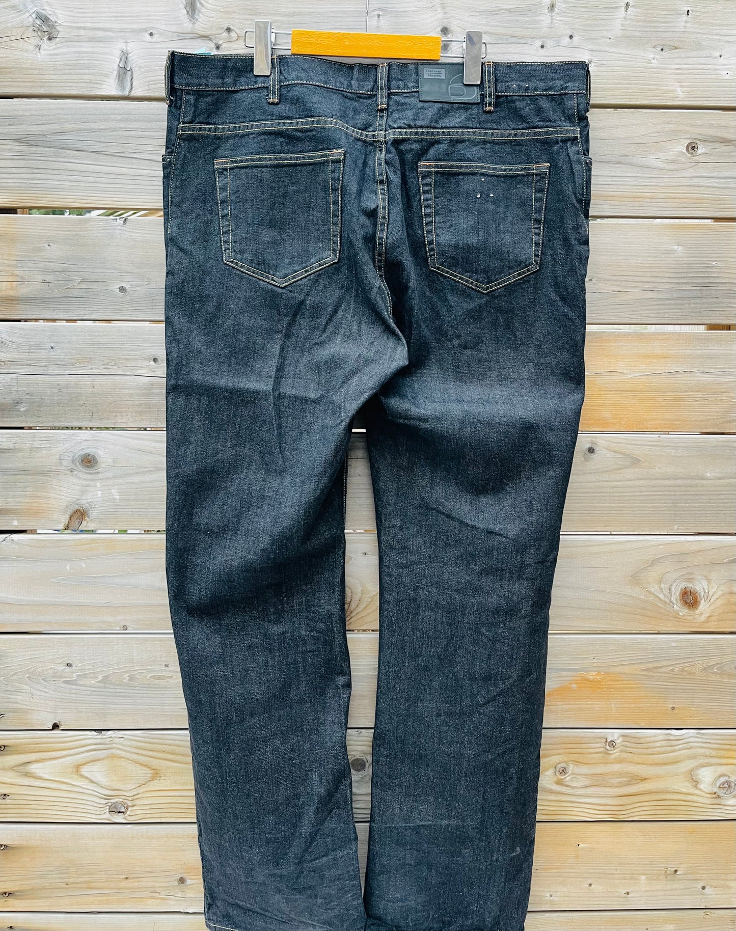 VINTAGE DENVER STRAIGHT LEG W38 X L32 BLACK DENIM