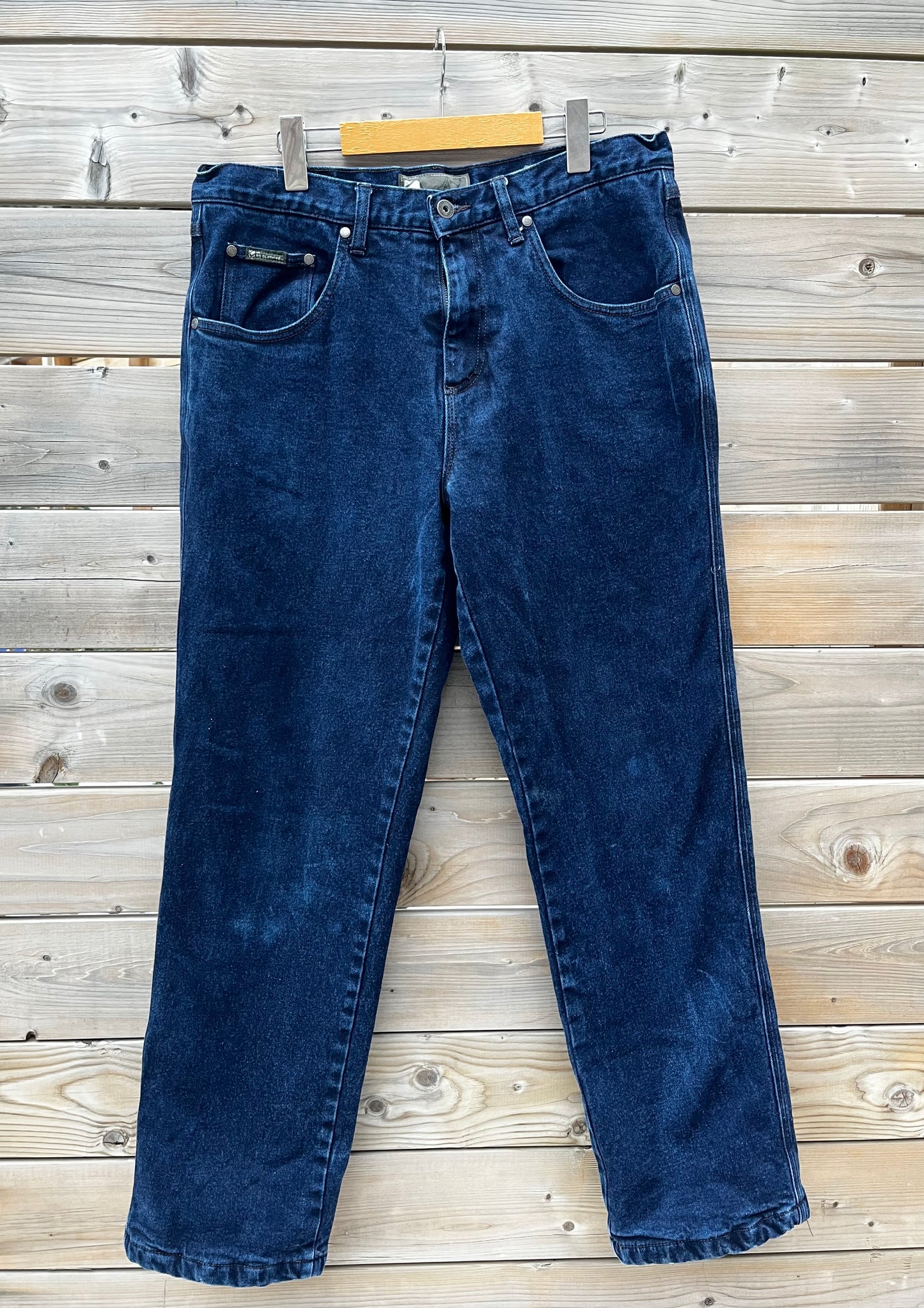 VINTAGE B.C. CLOTHING BLUE DENIM JEANS SIZE 34 X 32 FLANNEL LINED