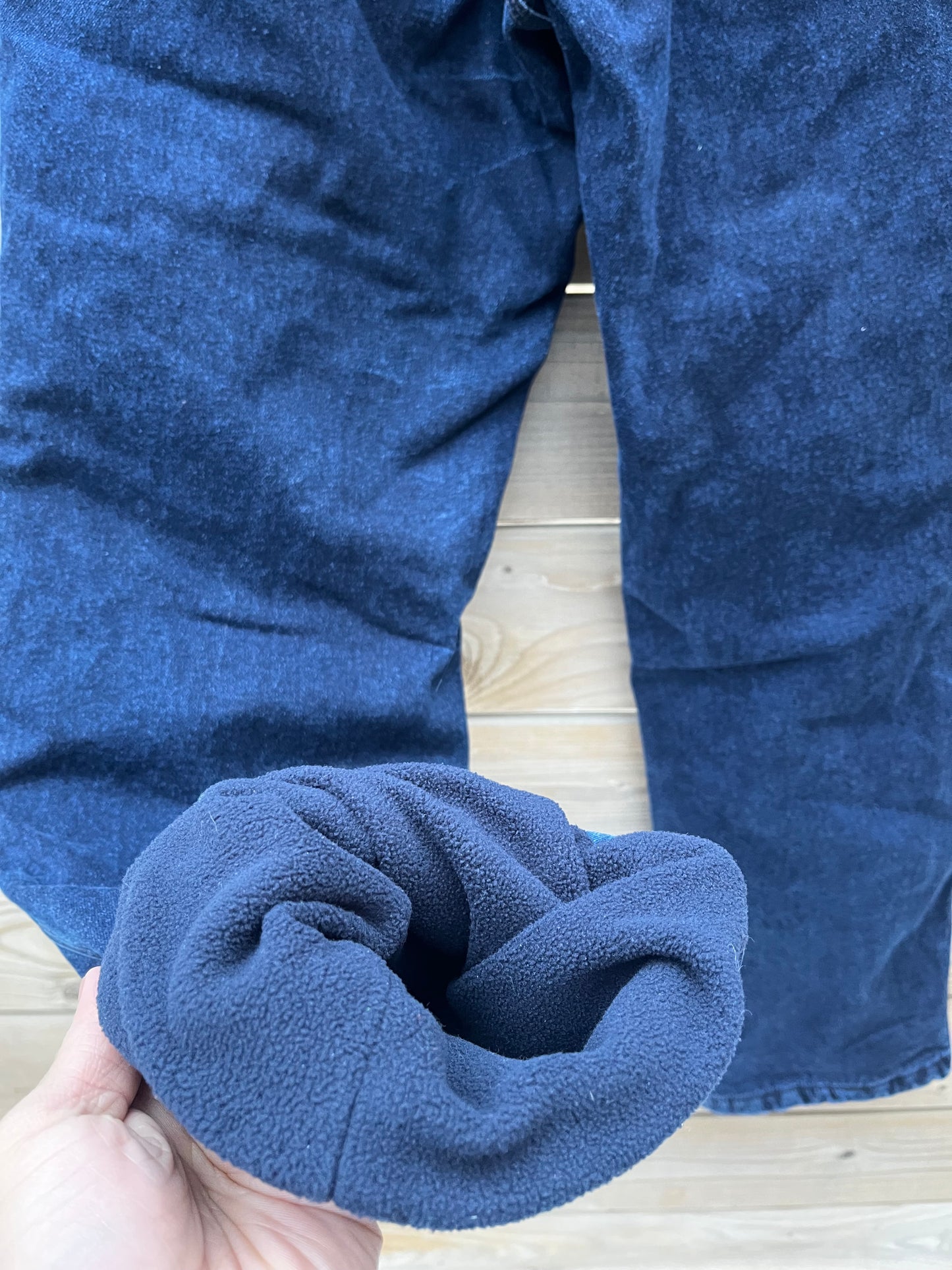 VINTAGE B.C. CLOTHING BLUE DENIM JEANS SIZE 34 X 32 FLANNEL LINED