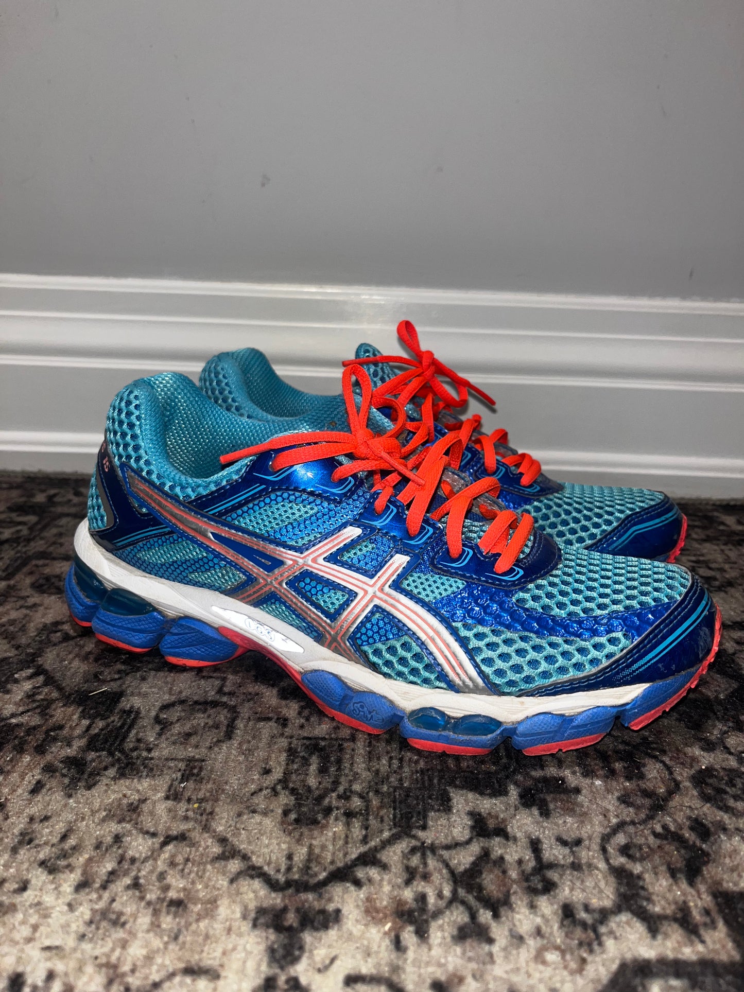 Asics Womens Gel Cumulus 15 Blue Aqua Running Athletic Shoes SIZE US 8½