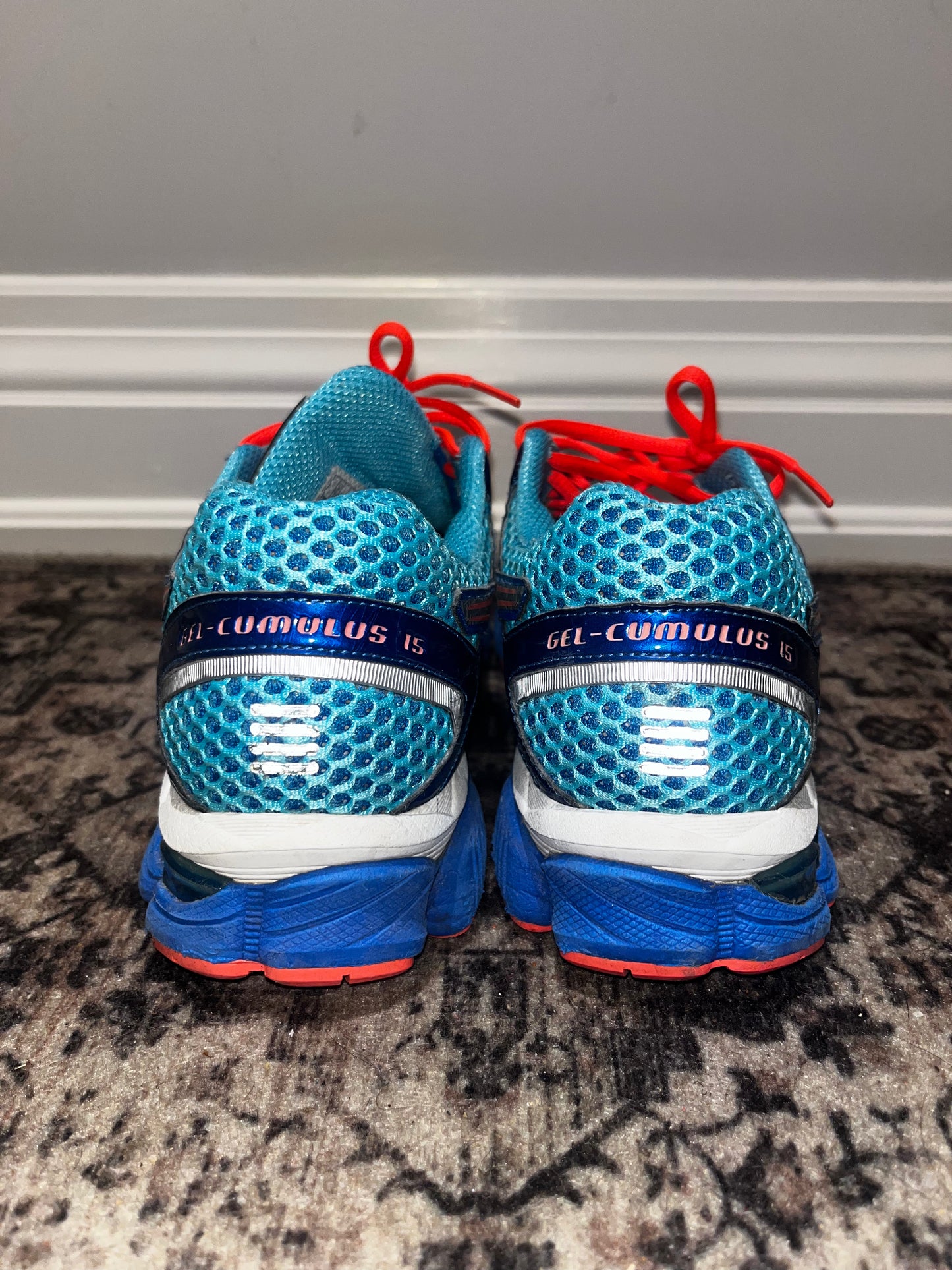 Asics Womens Gel Cumulus 15 Blue Aqua Running Athletic Shoes SIZE US 8½