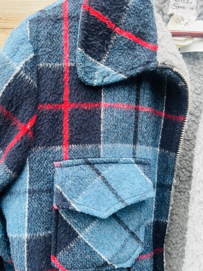 FLANNEL JACKET MENS LARGE SHERPA COAT