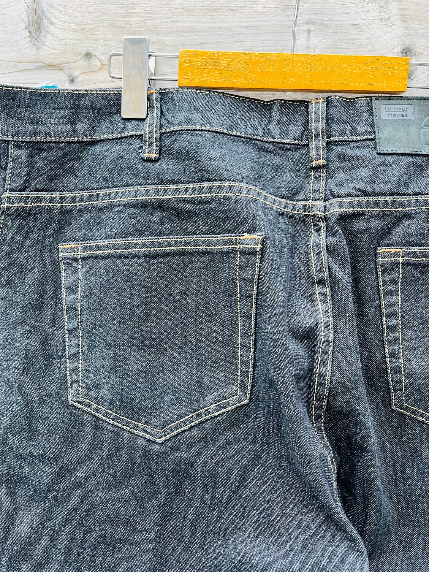 VINTAGE DENVER STRAIGHT LEG W38 X L32 BLACK DENIM