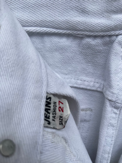 VINTAGE WOMENS WHITE DENIM JEANS SIZE 27