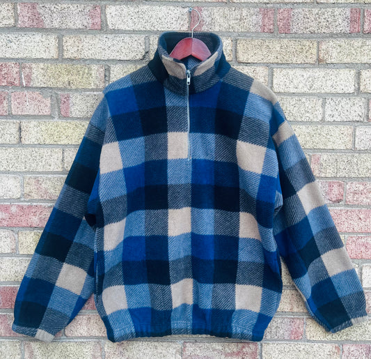 MUNSINGWEAR CHECKED FLEECE SWEATSHIRT